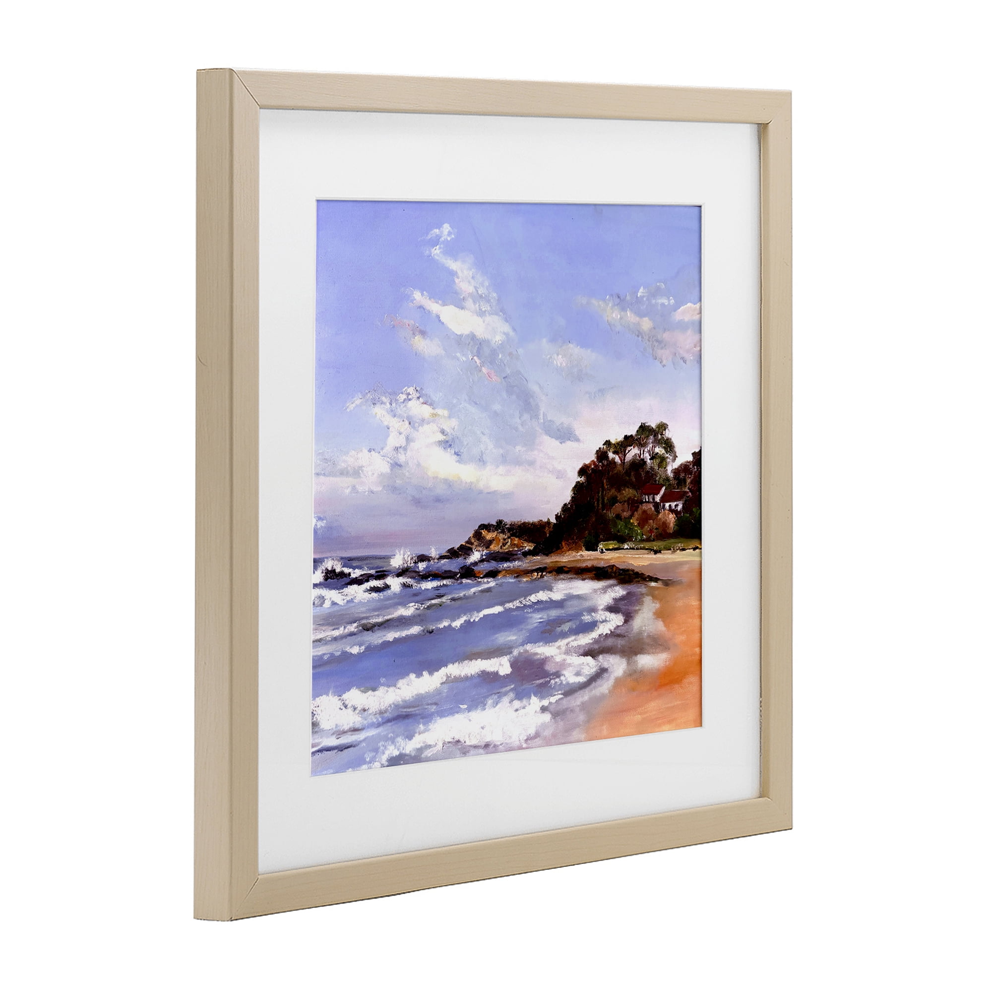 Malua Bay Seascape Birch Framed Print Under Glass, design by Patricia Reynolds