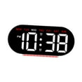 thumbnail image 2 of Pantalla de temperatura del reloj de alarma digital Pantalla LED de 12/24 h con luz nocturna, semande de reloj de mesa electrónica para sala de estar Luz roja, 2 of 9