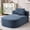 Blue, variant on Harmie Sofa Bed, Oversized Chaise Lounge Chair Convertible Sleeper Sofa, Corduroy Floor Couch for Living Room Guest Room, Blue, 68.1 x 46.1 x 26.4 in