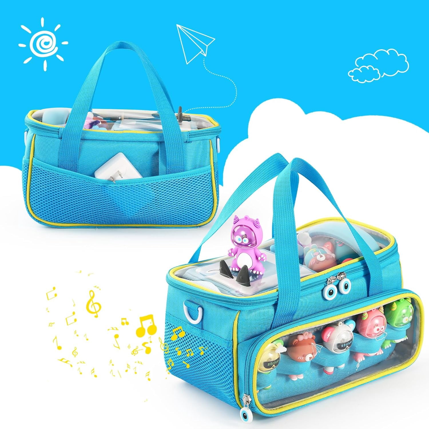 Carrying Case for Toniebox, Storage Carrier Bag for Tonie Characters with Shoulder Strap and Handle