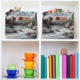 thumbnail image 6 of Yayeee Canvas Storage Basket with Handles for Shelves Fabric Bins Closet Organizer, River and Mountains, 6 of 8
