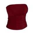 thumbnail image 6 of HOSIA Women's Strapless Bandeau Tube Top Casual Summer Slim Fit Sleeveless Basic Tank Camisole Stretchy Strapless Tube Tops Trendy Slimming Bandeau Camisole Going Out Workout Layering Wine Xl, 6 of 6