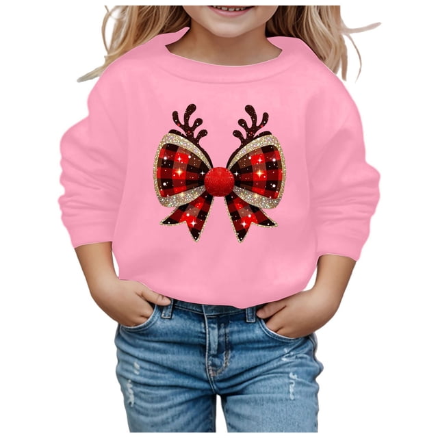 Chandail en Molleton pour Enfants à Manches Longues Imprimé Col Rond Mignon Chandail Coupe Décontractée Hauts Vêtements Chauds Automne Hiver Vêtements pour Garçons 5-6 Ans