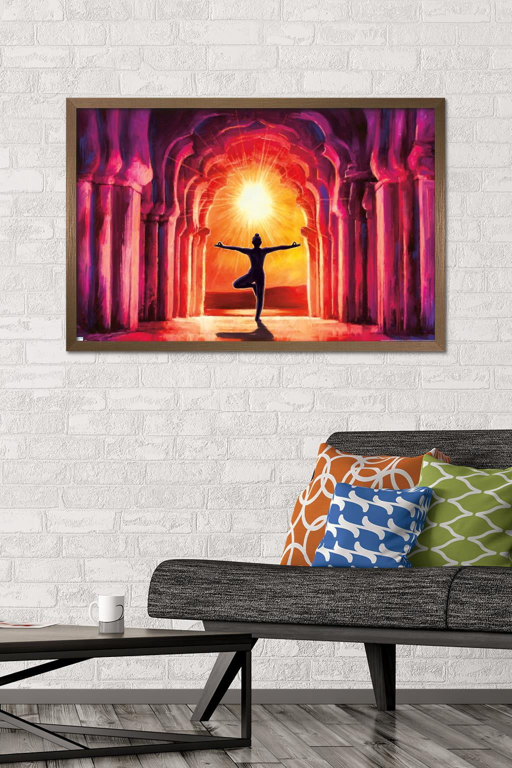 PD Moreno - Fine Art - Yoga Morning Sun Wall Poster, 22.375" x 34" Framed
