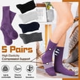 thumbnail image 2 of Calcetines de lana Sandsuced Merino para mujer, senderismo, paquete de 5 pares, 2 of 6