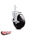 thumbnail image 2 of 5 Inch Hard Rubber Wheel Swivel 7/8 Inch Square Stem Caster with Brake SCC, 2 of 2