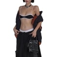 thumbnail image 4 of Fortune Femmes Camisole Mini Gilet Spaghetti Sangles Coupe Basse Contraste Couleur Slim Fit Tops, 4 of 9