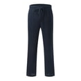 thumbnail image 4 of YDOJG Men Casual Sport Pants Men Spring And Summer Pant Casual All Solid Color Painting Cotton Linen Loose Plus Size Trouser Fashion Beach Pockets Pant, 4 of 8