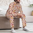 thumbnail image 7 of Lsque Fall 70s Groovy Hippie Pattern Long Sleeve Pajama Set for Men - Soft 2-Piece Sleepwear and Loungewear Set with Pockets, Comfy Nightwear-Small, 7 of 7