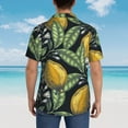 thumbnail image 6 of Balery Citrus Fruits Elegant Lemons Print Men's Hawaiian Shirts Short Sleeve Beach Shirt Relaxed Fit Vacation Button Down Shirts-3X-Large, 6 of 9