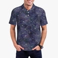 thumbnail image 1 of Fotbe Watercolor Indigo Camiseta Polo de Golf para Hombre con Estampado – Camisa Deportiva Transpirable con Cuello Abotonado-Large, 1 of 6