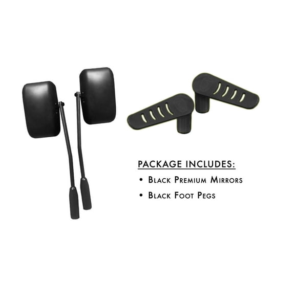 Steinjäger Exterior Accessories Wrangler JK 2007-2018 Mirror and Foot Peg Kit Black