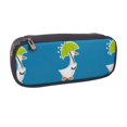 thumbnail image 2 of Lsque Goose Holding an Umbrella Printed Big Capacity PU Leather Pencil Case Large Pencil Pouch Stationery Pen Bag Pencil Holder for Teen, 2 of 6