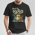 thumbnail image 2 of 1980 Vintage Drum Set T-Shirt – Retro Drummer Tee for Men, Classic Music Lover Gift, 44th Birthday Present, Made in 1980 Shirt, Percussion Instrument Graphic T-Shirt for Him, 2 of 3