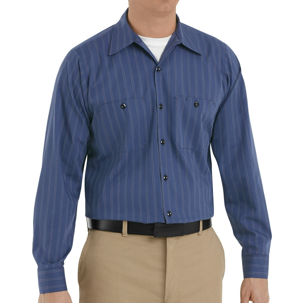 Red Kap - Red Kap® Men's Long Sleeve Industrial Stripe Work Shirt