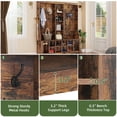 thumbnail image 4 of Uforic 59" Hall Tree with Shoe Storage, Farmhouse Coat Rack with Bench for Entryway Corner Narrow Adjustable Shelf, Brown, 4 of 9