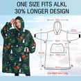 thumbnail image 4 of Oversized Wearable Blanket Hoodie,Green Christmas Dinosaur and Snowman Pattern Sherpa Blanket Hoodie with Super Pockets,Super Warm Fuzzy Pullover for Women & Men, 4 of 6