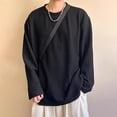thumbnail image 1 of Trendy Mens Loose Fit Long Sleeve T Shirt in Solid Colors for All Occasions, 1 of 7