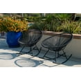thumbnail image 3 of Xbrand 34.6" L Oval Black Rattan/Steel Indoor Outdoor Hammock Weave Rocking Chair (Set of 2), Lawn and Garden Lounge, Weather Resistant, Modern Patio Furniture, 3 of 6