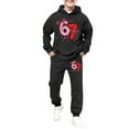 thumbnail image 3 of GUNIA Kids Boy's Active Tracksuits Sets Girls Casual Print Fleece Hooded Warm Jogger Outfit With Pocket Boys Sweatsuits Black 4-5 Years, 3 of 6