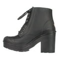 thumbnail image 3 of Womens Hunter Original Block Heel Lace Up Rainboots, Black, 3 of 6