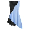 thumbnail image 1 of Tank Top Asimétrico con Estampado de Color Bloque en Talla Extra Rosegal  Camisetas sin mangas de talla grande, 1 of 5