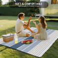 thumbnail image 4 of Grey Blue Stripes Outdoor Rug 5x8 Ft - Reversible Patio Rug Outdoor Camping Rugs, Country Modern Gradient Lines Art Washable Indoor Outdoor Area Rugs, Non-Slip Outdoor Carpet Runner for Deck/Porch, 4 of 8