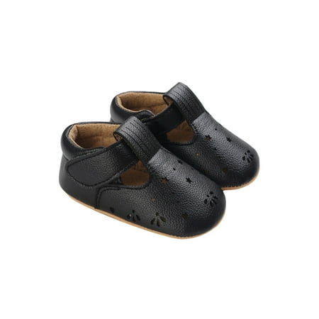

Carolilly Baby Girls Princess Shoes Soft PU Leather Hollowed Non-slip Bottom Casual Flats Shoes