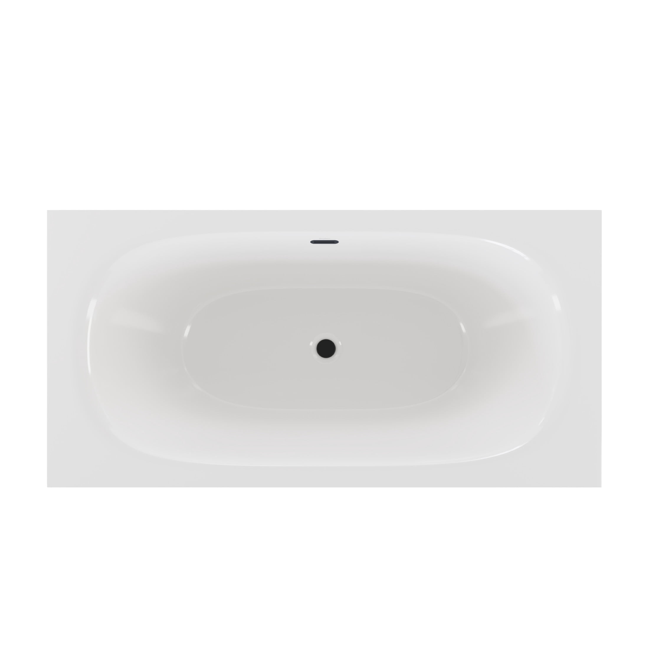 Pierre 60" Soaking Freestanding Bathtub in Glossy White, Black Frame Included
