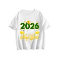 thumbnail image 2 of Happy New Year Shirt 𝓴𝓲𝓭𝓼 T-Shirt ,2026 Festive Party Tee For New Year Celebration, Casual Holiday Top For 𝓴𝓲𝓭𝓼 90cm White, 2 of 7