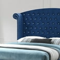 thumbnail image 6 of Better Home Products Cleopatra Crystal Tufted Velvet Platform Queen Bed in Blue, 6 of 7