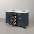 thumbnail image 4 of Water Creation Madison 60" Wood Double Bathroom Vanity in Blue and Gold, 4 of 7