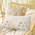 thumbnail image 4 of Watercolor Wildflowers Pillow Covers, Linen Long Throw Pillow Case, Farmhouse Country Botanical Flowers Holiday Pillow Protector Decorative Cushion Cover for Living Room/Bedroom 24" x 36", 4 of 8