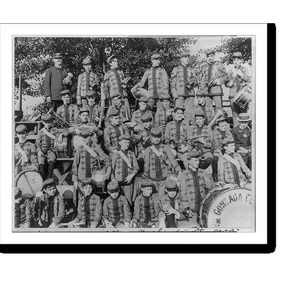 Historic Print, Band, Gonzaga College High School, Washington, D.C., 1900, 16" x 20"