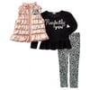 Flapdoodles girls 3pc Purrfectly You Pant Set, 6X, Black