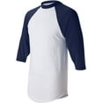 thumbnail image 4 of Men's Regular fit Two Tone 100% Ring-Spun Combed Cotton Raglan ¾ Sleeve Baseball T-Shirt., 4 of 8