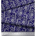 thumbnail image 2 of Soimoi Polyester Crepe Fabric Leaves & Floral Block Print Sewing Fabric Yard 42 Inch Wide, 2 of 3