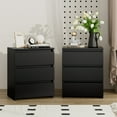 thumbnail image 5 of Homfa 3 Drawers Nightstand Set of 2, Small Sofa Table, Wooden Storage Cabinet for Living Room, Black Finish, 5 of 7