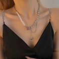 thumbnail image 4 of Vintage Pearl Necklace with Pink Crystal Heart Pendant Elegant Crystal Gemstone Necklace Rhinestone Heart Necklace Holiday Gifts, 4 of 4