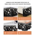thumbnail image 6 of Winter Bed Skirt Christmas Ball Pine Needles Black White Bed Skirts King Size 18 Inch Drop, Wrap Around Dust Ruffle&nbsp;Bedskirt with Adjustable Elastic Belt for Queen Size Beds, 6 of 7
