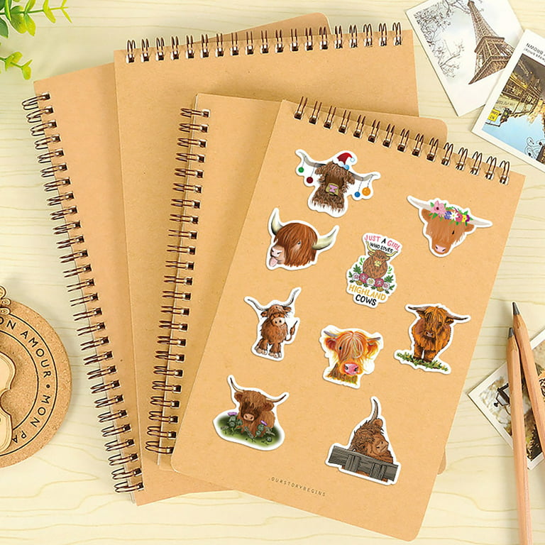 JDEFEG Sticker Packs for Adults Cartoon Plateau Cow Stickers Decoration  Luggage Notebook Diy Waterproof Stickers Studio 601 Multi-Color 