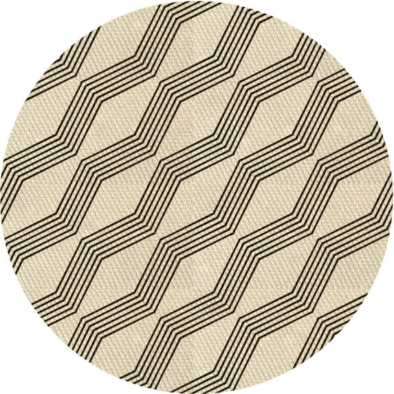 Ahgly Company Machine Washable Indoor Round Transitional Wheat Beige Area Rugs, 6' Round