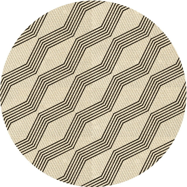Ahgly Company Tapis d'Intérieur Lavable en Machine Carré Beige Blé, 3 Pieds Carré