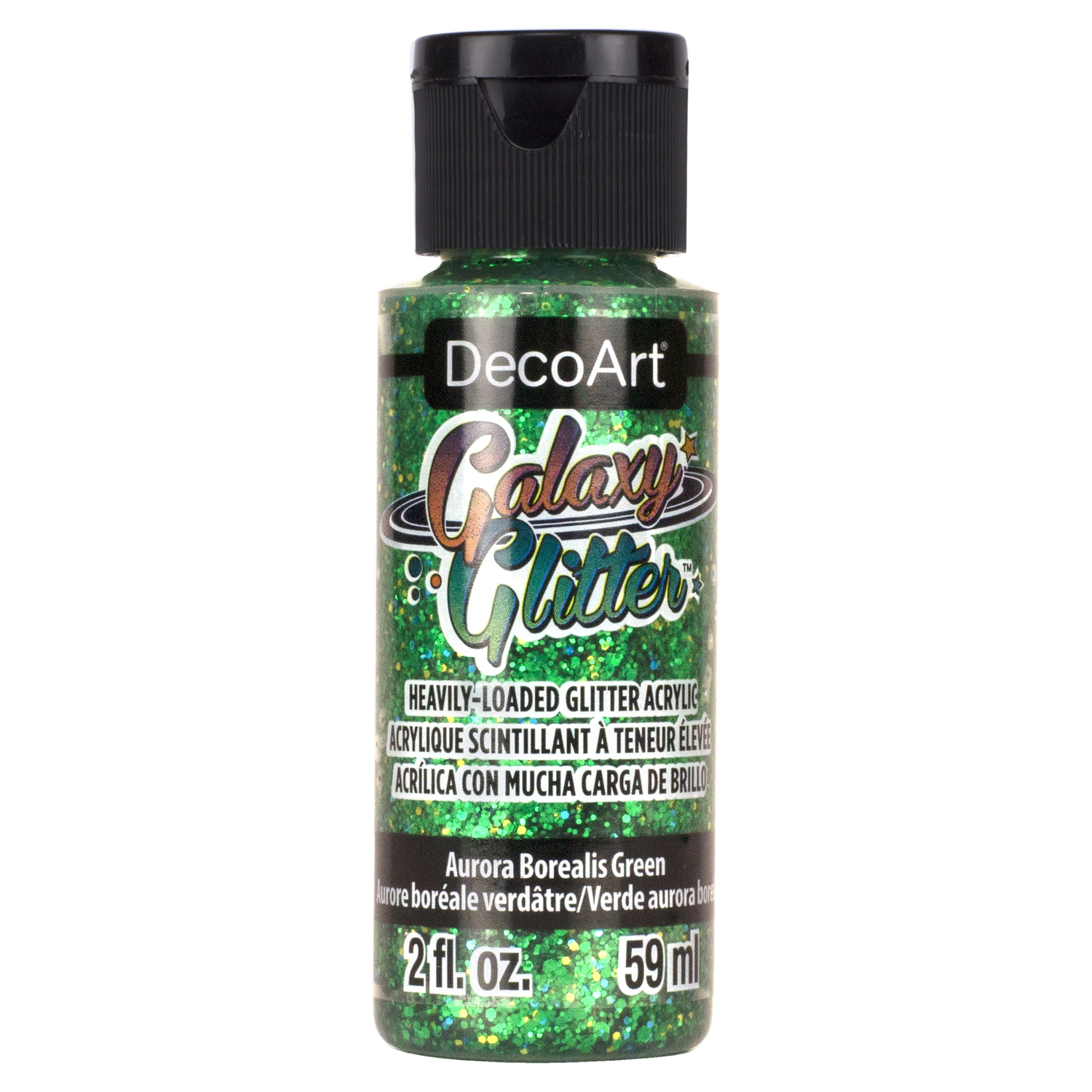 DecoArt Galaxy Glitter Paint - Aurora Borealis Green, 2 oz