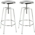 thumbnail image 2 of Modern Metal Bar Stools Set of 2, Backless Round Counter Height Swivel Bar Stools for Kitchen Island Dining Pub Cafe (Chrome), 2 of 8