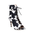 thumbnail image 2 of SEANOPEN Offres Sandales à Talons Hauts Stilettos pour Femmes, Mode Aguichant, Lacets, Bottines Taille 9 Noir, 2 of 6