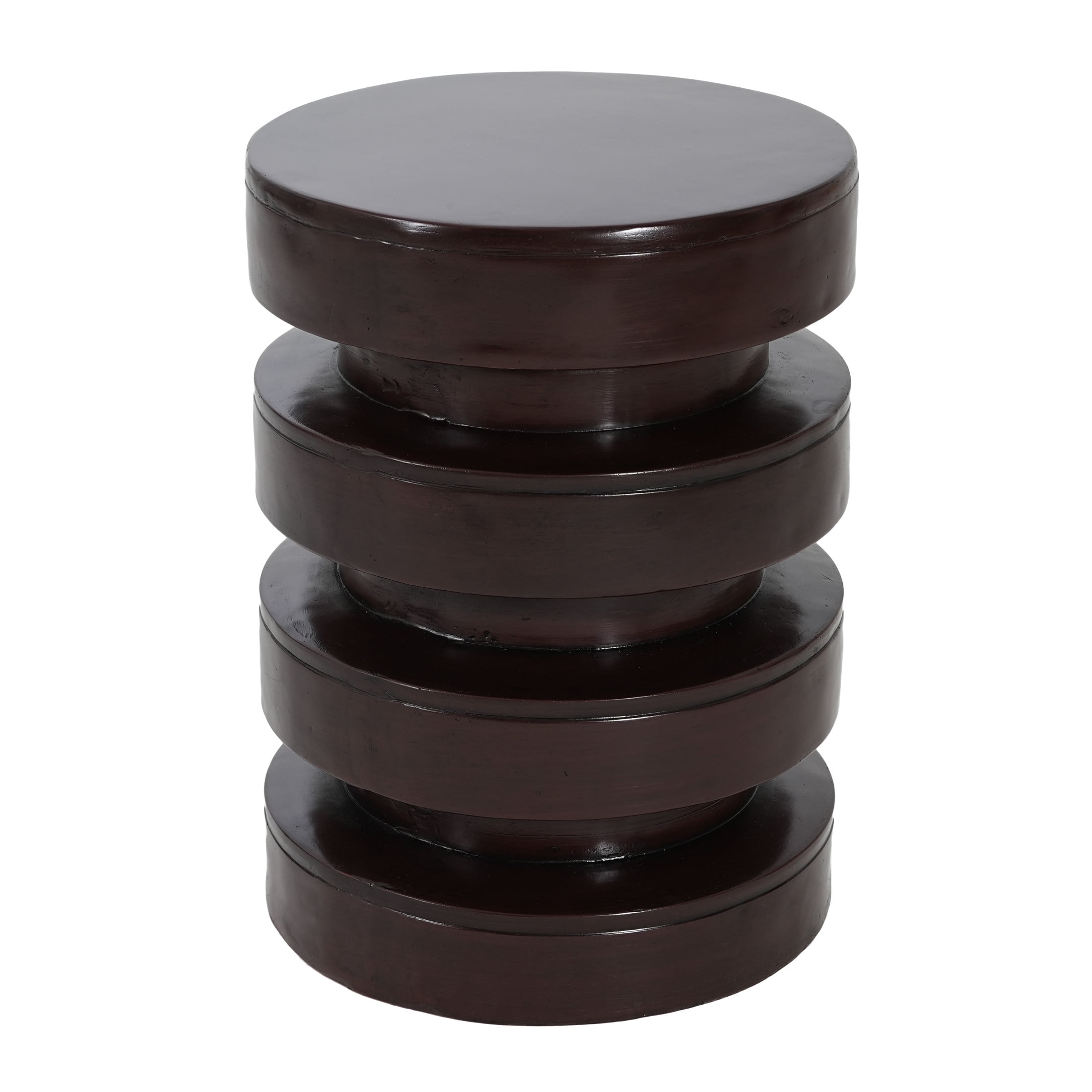 Christopher Knight Home 14.2" MGO Round Side Table, 3-Tier Indoor Outdoor Accent End Table, Brown