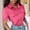 Hot Pink, variant on Women's Casual Solid Color Shirt With Lapel Short Sleeved Shirt Extra Long Womens T Shirts Tunic Tee Shirts for Women plus Size Dress Shirts Women's Shirts Summer V Neck T Shirts Women Loose Fit Log
