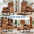 thumbnail image 5 of Nursery Rocking Chair with Retractable Footrest & High Backrest, Upholstered Glider Rocker Accent Chair for Breastfeeding Reading, Compact for Bedroom Living Room Apartments, 5 of 8