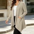 thumbnail image 4 of OGLCCG Womens Open Front Draped Cardigan, Ribbed Knit Long Sleeve Asymmetrical Hem Cardigans with Pockets,Cardigan Sweaters for Women,Size S-XXL, 4 of 7